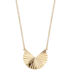 Collier en plaqu� or disque ethnique coup� 40+4cm - Vue 2