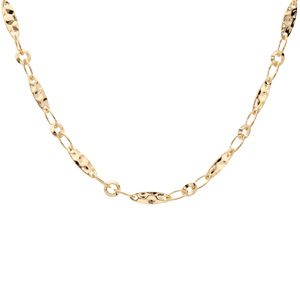 Collier en plaqu� or plaquette ovale 40+7cm - Vue 2