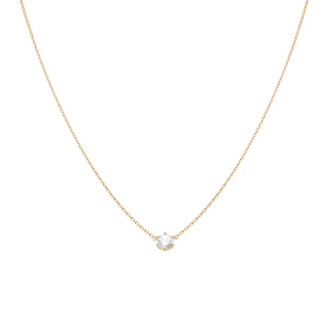 Collier plaqu� or oxyde blanc 5mm sertis 6 griffes r�glable 38 � 42cm - Vue 2