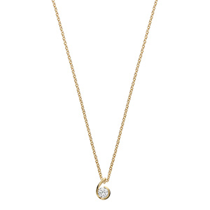 Collier en plaqu� or cha�ne avec pendentif forme escargot avec oxyde blanc au milieu - longueur 40cm + 4cm de rallonge - Vue 2