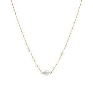 Collier plaqu� or perle de culture d\'eau douce r�glable 40 � 44cm - Vue 2