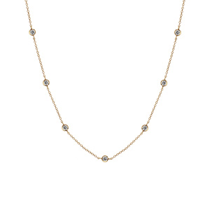 Collier en plaqu� or oxydes blancs sertis 42cm + 5cm - Vue 2