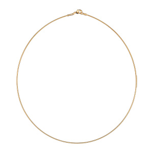 Collier en plaqu� or maille om�ga ronde - largeur 1mm et longueur 42cm - Vue 2