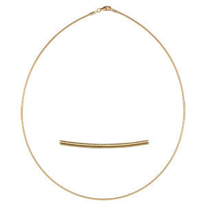 Collier en plaqu� or maille om�ga ronde - largeur 1,7mm et longueur 42cm - Vue 2