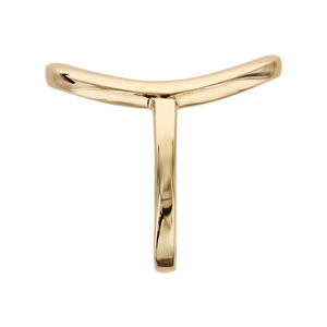 Bague en plaqu� or avec anneau ovale lisse sur le dessus - Vue 2