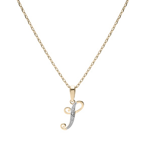 Collier en plaqu� or cha�ne avec pendentif initiale S oxydes blancs sertis 42+3cm - Vue 2