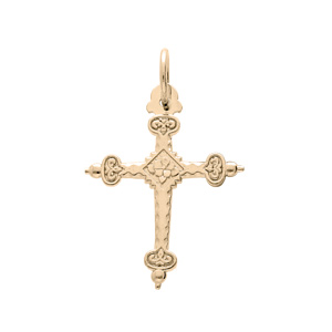 Pendentif en plaqu� or croix de Savoie moyen mod�le motif recto/verso - Vue 2