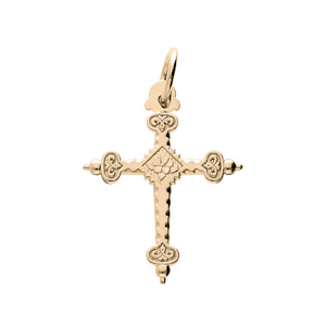 Pendentif en plaqu� or croix de Savoie grand mod�le motif recto/verso - Vue 2
