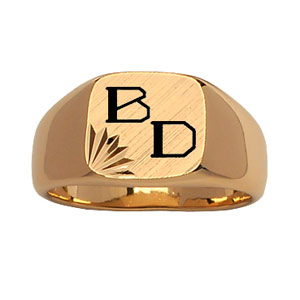 Chevali�re en plaqu� or plateau carr� bross� en biais et cisel� en �toile dans 1 angle - Vue 2