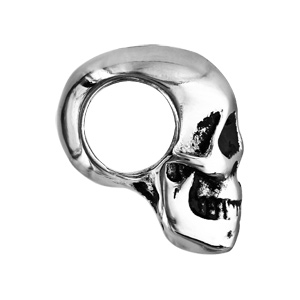Charms Thabora grand mod�le pour homme en acier t�te de mort patin�e - Vue 2