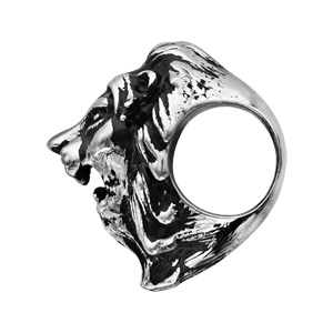 Charms Thabora grand mod�le pour homme en acier t�te de lion patin�e - Vue 2