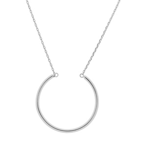 Collier en argent massif rhodi� cercle charms 50+5cm - Vue 2