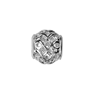 Charms Thabora en argent rhodi� boule avec brins entortill�s ajour�s - Vue 2