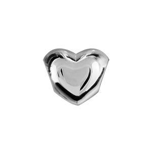 Charms Thabora en argent rhodi� coeur bomb� lisse - Vue 2