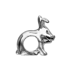 Charms Thabora en argent rhodi� lapin - Vue 2
