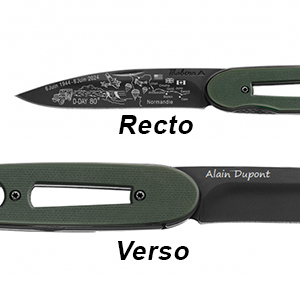 Couteau D-Day 80 ans d�barquement en Normandie - Gravure possible d\'un texte au verso - Vue 2