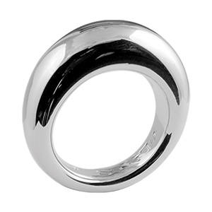 Bague Elix�s en argent massif rhodi� forme bomb�e style r�tro - Vue 2