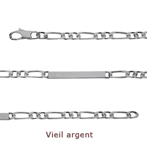 Gourmette en argent maille figaro 1+2 largeur 4mm et longueur 18cm - Vue 3