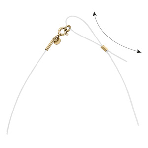 Collier argent dor� jaune fil nylon solitaire oxyde blanc 5mm r�glable jusqu\'a 50cm - Vue 3