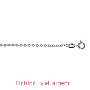 Cha�ne en argent maille for�at largeur 2mm et longueur 45cm - Vue 3