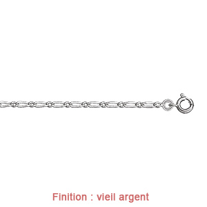 Cha�ne en argent mailles 1+1 largeur 2mm et longueur 45cm - Vue 3