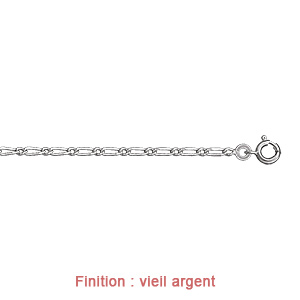 Cha�ne en argent mailles 1+1 largeur 2mm et longueur 50cm - Vue 3