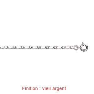 Bracelet en argent cha�ne maille figaro 1+1 largeur 2mm et longueur 18cm - Vue 3