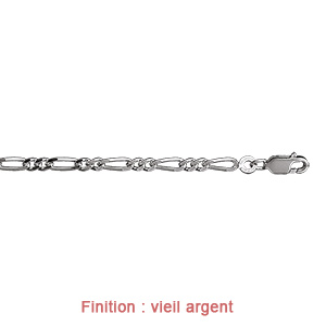 Cha�ne en argent mailles 1+2 largeur 3mm et longueur 50cm - Vue 3