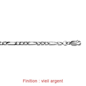 Cha�ne en argent mailles 1+3 largeur 3mm et longueur 50cm - Vue 3