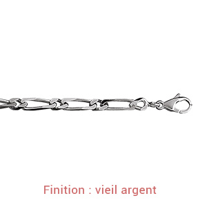 Cha�ne en argent mailles 1+1 largeur 4mm et longueur 45cm - Vue 3