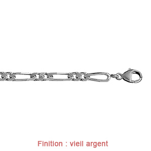 Bracelet en argent cha�ne maille figaro 1+2 largeur 4mm et longueur 18cm - Vue 3