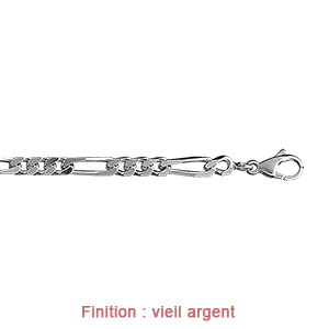 Cha�ne en argent mailles 1+3 largeur 4mm et longueur 55cm - Vue 3