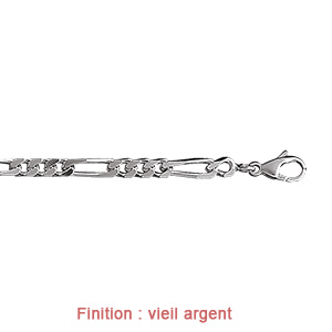 Bracelet en argent cha�ne maille figaro 1+3 largeur 4mm et longueur 18cm - Vue 3