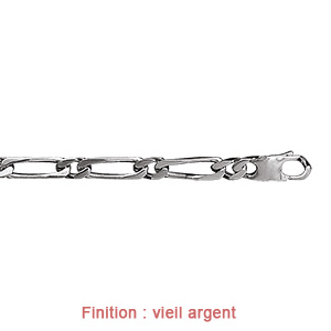 Cha�ne en argent mailles 1+1 largeur 5mm et longueur 55cm - Vue 3