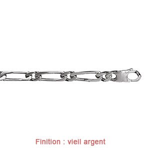 Bracelet en argent cha�ne maille figaro 1+1 largeur 5mm et longueur 21cm - Vue 3