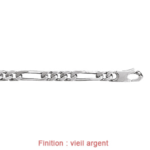 Cha�ne en argent mailles 1+3 largeur 5mm et longueur 50cm - Vue 3