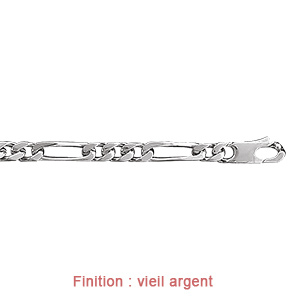 Bracelet en argent cha�ne maille figaro 1+3 largeur 5mm et longueur 21cm - Vue 3