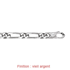 Cha�ne en argent mailles 1+1 largeur 6mm et longueur 50cm - Vue 3
