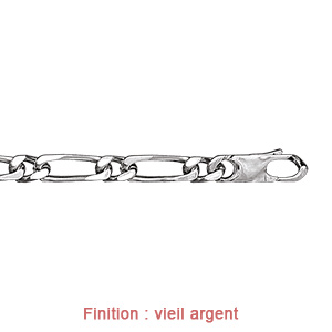 Cha�ne en argent mailles 1+1 largeur 6mm et longueur 55cm - Vue 3
