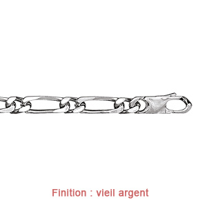 Bracelet en argent cha�ne maille figaro 1+1 largeur 6mm et longueur 21cm - Vue 3
