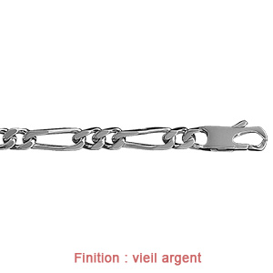 Cha�ne en argent mailles 1+2 largeur 6mm et longueur 50cm - Vue 3