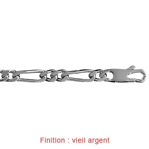 Cha�ne en argent mailles 1+2 largeur 6mm et longueur 55cm - Vue 3