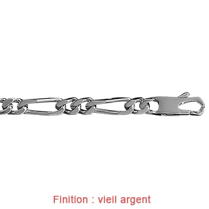 Bracelet en argent cha�ne maille figaro 1+2 largeur 6mm et longueur 21cm - Vue 3