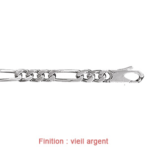 Cha�ne en argent mailles 1+3 largeur 6mm et longueur 55cm - Vue 3