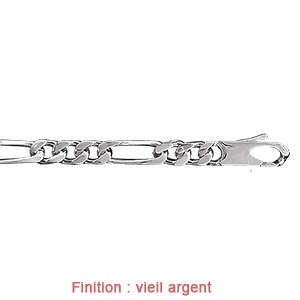 Bracelet en argent cha�ne maille figaro 1+3 largeur 6mm et longueur 21cm - Vue 3