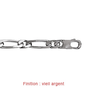 Cha�ne en argent mailles 1+1 largeur 7mm et longueur 50cm - Vue 3