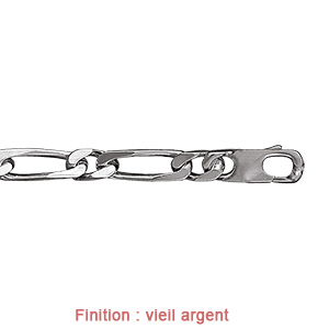Cha�ne en argent mailles 1+1 largeur 7mm et longueur 55cm - Vue 3