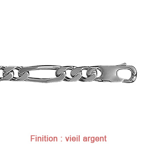 Cha�ne en argent mailles 1+2 largeur 7mm et longueur 50cm - Vue 3