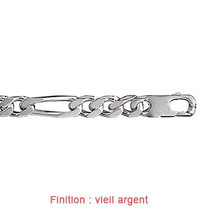 Bracelet en argent cha�ne maille figaro 1+3 largeur 7mm et longueur 21cm - Vue 3