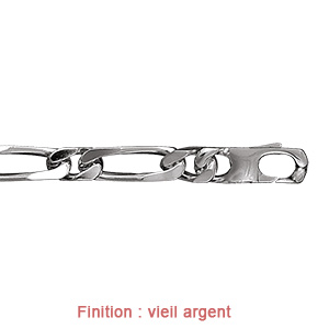 Bracelet en argent cha�ne maille figaro 1+1 largeur 8mm et longueur 21cm - Vue 3